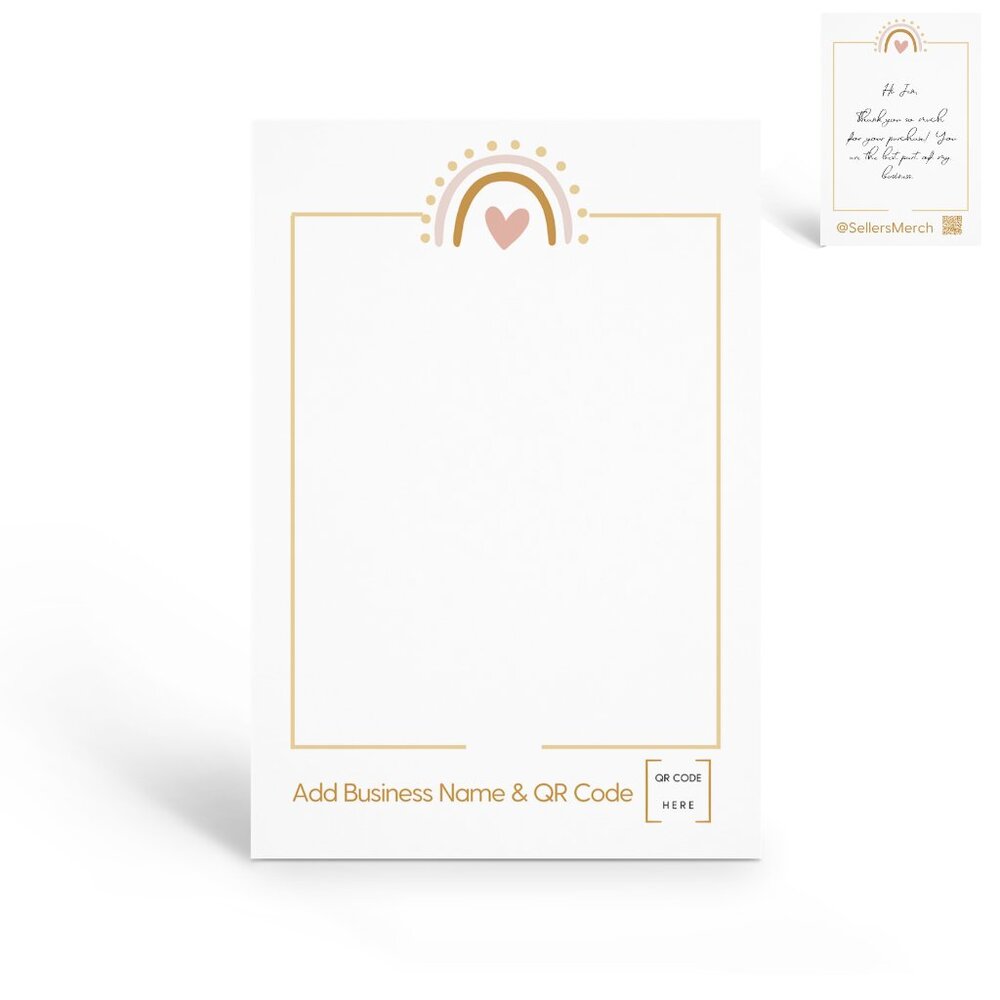 Custom 4” x 6” Thank You Note Cards for Small Business Packaging – Personalized